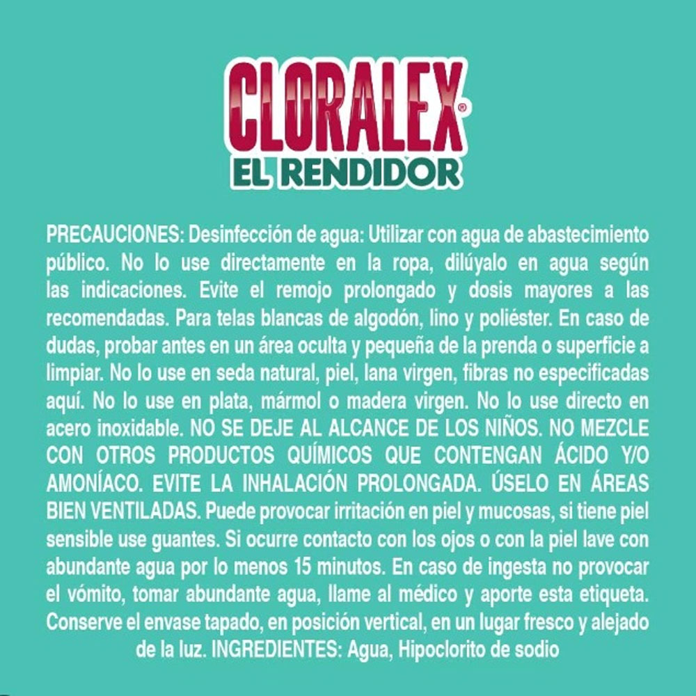 CLORO CLORALEX FAM. 3.750 LTS.